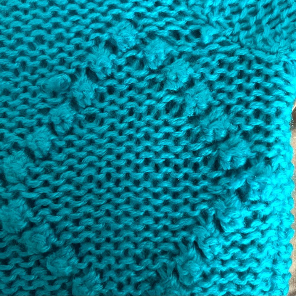 VTG Danik of California Sweater SZ L Aqua Retro Boho Cabincore Cozy Hipster - Picture 7 of 9